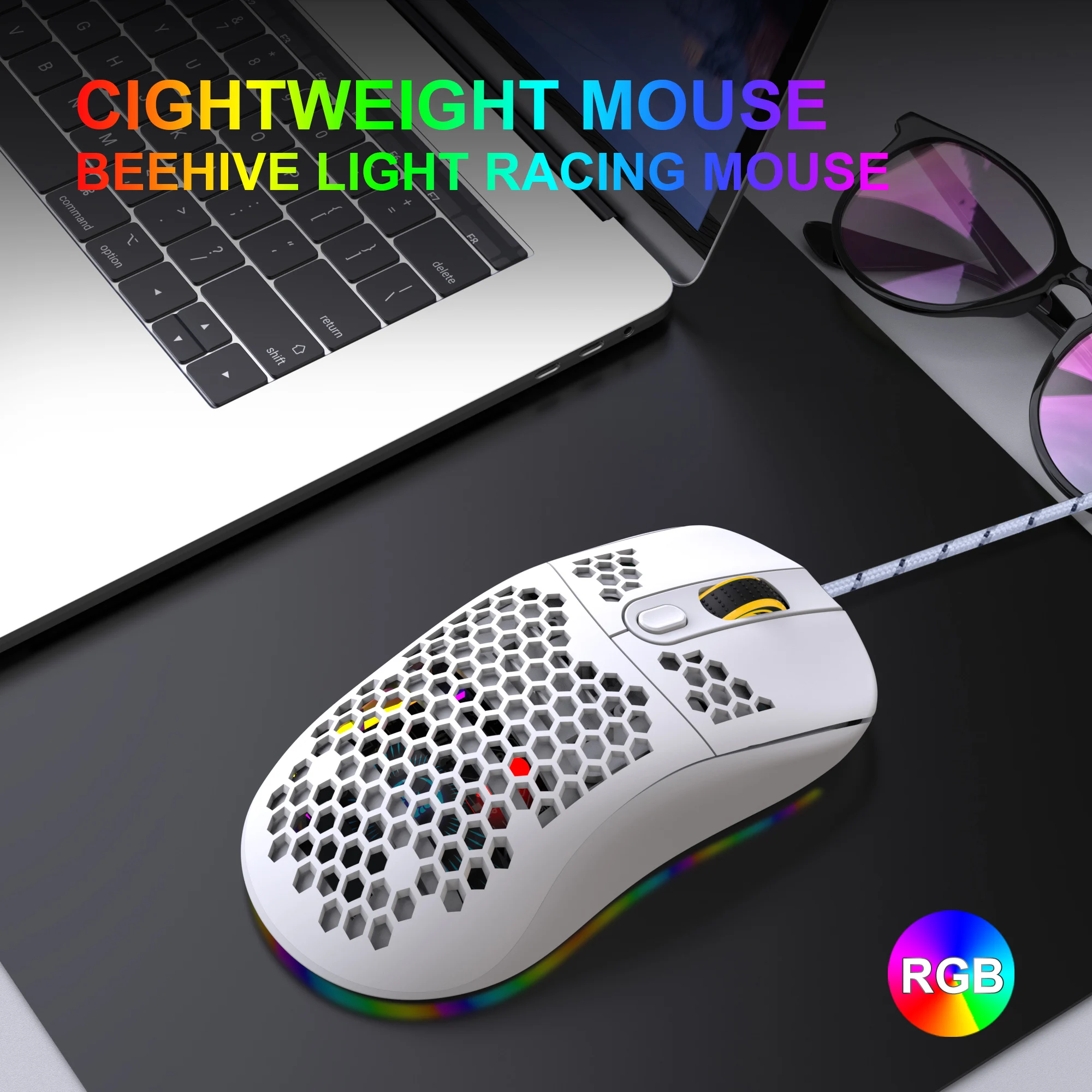 

X600 RGB Lighting Programming Gaming Mouse 8000DPI 6D hollow USB lightweight ergonomic game wired mouse for laptop desktop