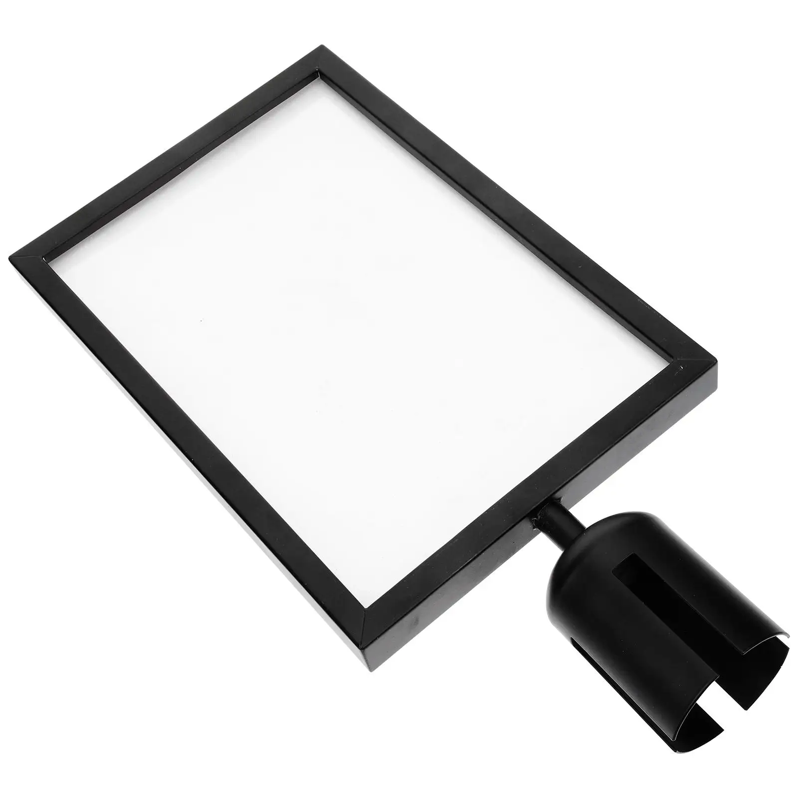 Isolation Column Card Insert Easel Stand A4 Black Vertical Sign Holder Stanchion Stainless Steel Crowd Control Queue Barrier