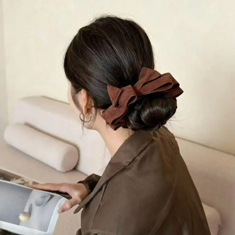 Hochwertige mehrschichtige Schleifen-Bananenklammer Haarnadel Pferdeschwanz-Haarspangen Kopfbedeckung Haarschleifen für Mädchen Haaraccessoires – Detail 9