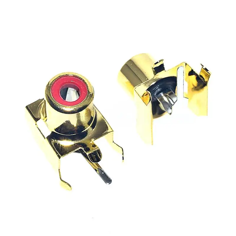 10 قطعة RCA مقبس محوري 4-Pin ثقب واحد PCB جبل الصوت والفيديو جاك لوتس المقبس AV-8.4-3B مطلية بالذهب