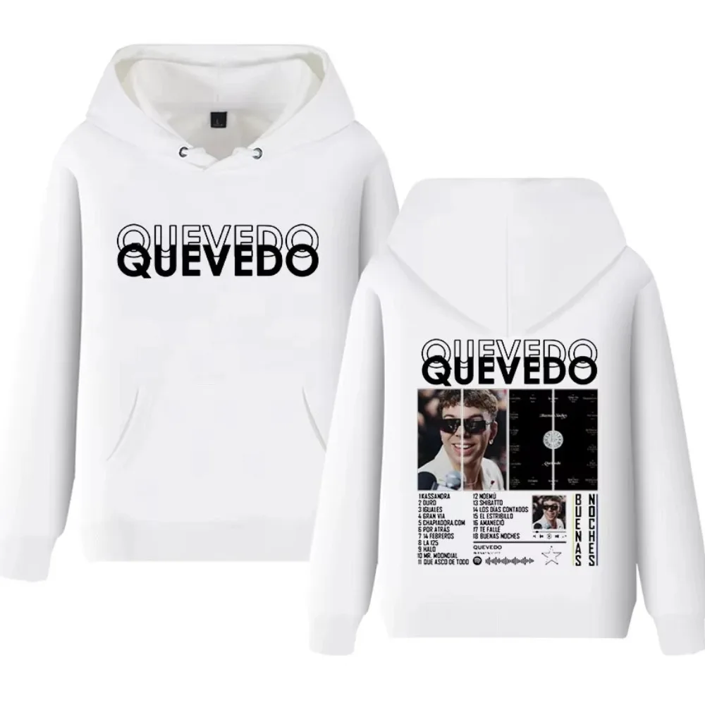 

Худи с графическим принтом Rapper QUEVEDO Tour 2025, мужские и женские, винтажный модный свитшот с длинным рукавом, пуловер в стиле Y2K, хип-хоп, уличная одежда