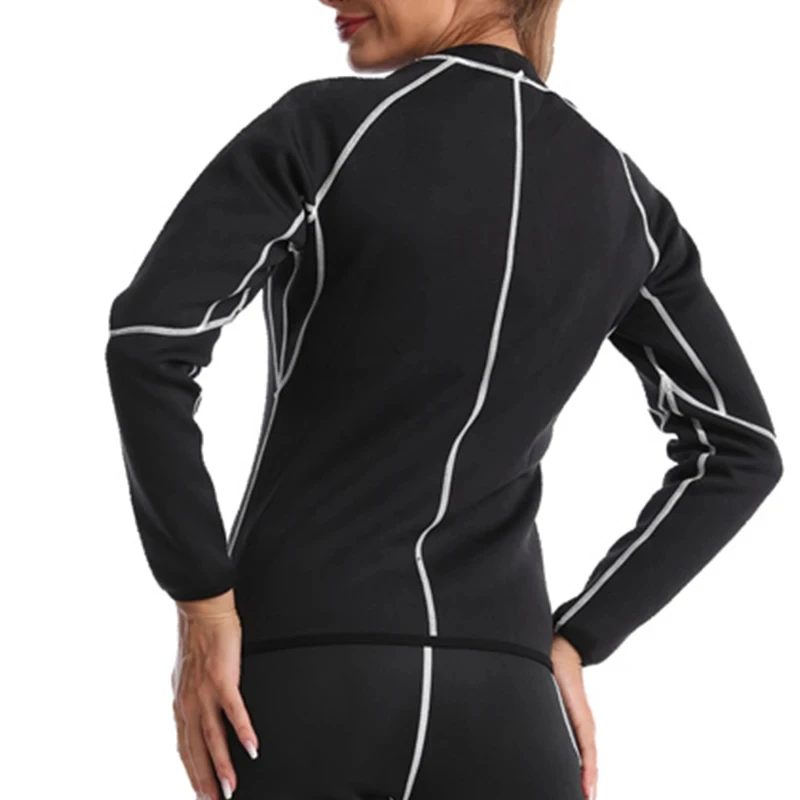 Sauna Suit Women Gym Clothing Coat Pants for Sweating Weight Loss Sports Active Wear Slimming Tracksuit Fat Burning leggings