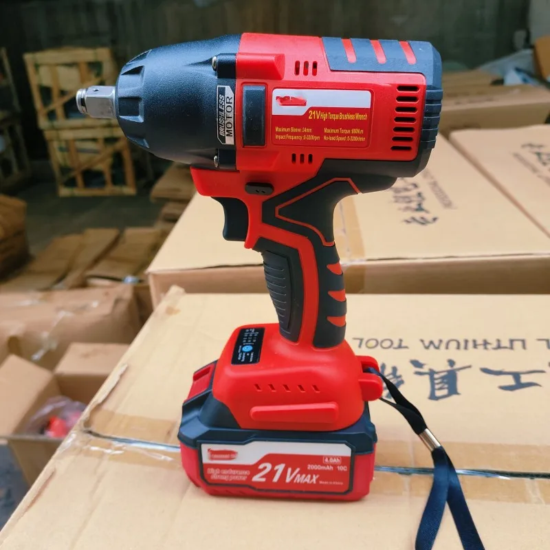 1/2 Electric Impact Wrench Impact Wrench Heavy Duty Lithium Battery Cordless 650N.M Tools Set Box Wireless Wrenches Impact