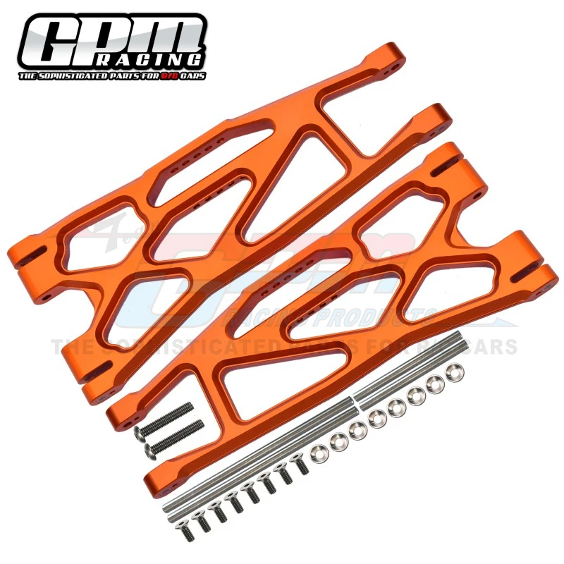 Brazos inferiores extendidos delanteros y traseros de aluminio GPM 6061-T6 para TRAXXAS 1/5 4Wd x-maxx