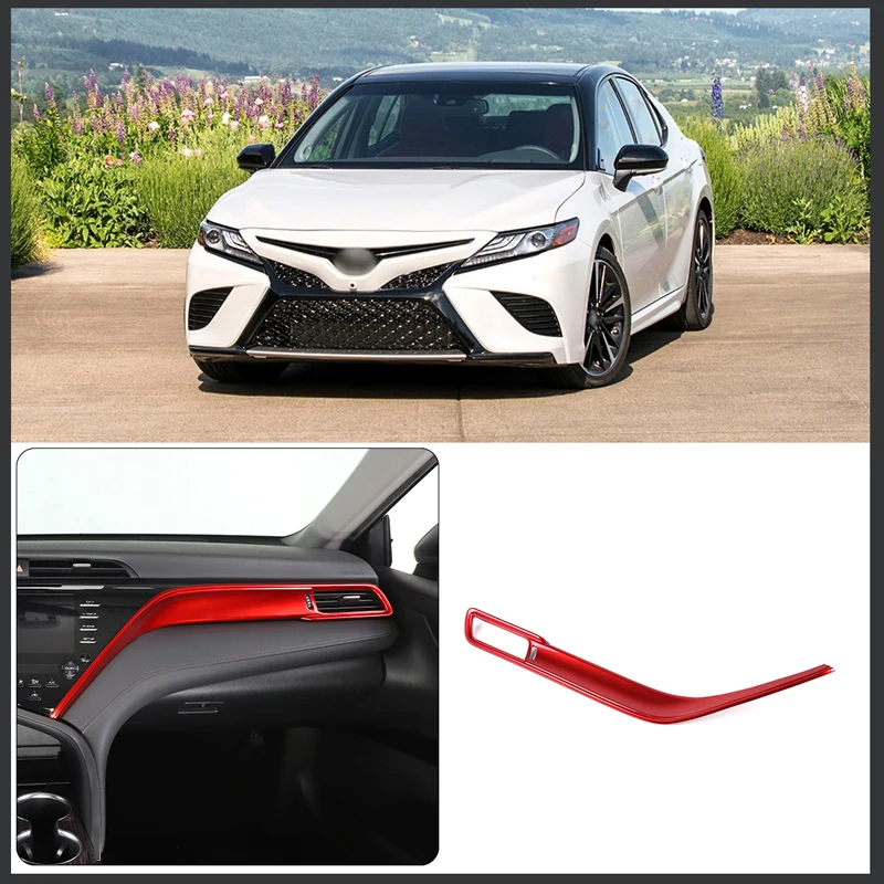 

For 2018-2021 Toyota 8th generation Camry ABS red car central control co-pilot trim sticker car interior accessories 1-piece set