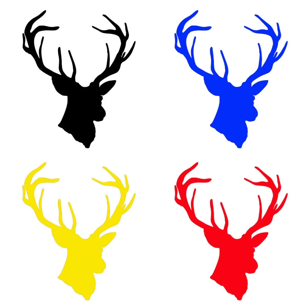 

New Design Fashion Creative Hunting Cool Deer Head Vinyl Car Styling Car Decals and Decals In Black
