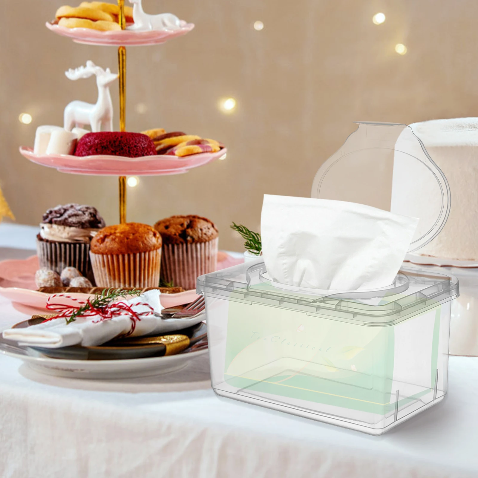 

3Pcs Wipes Storage Boxes Portable Transparent Dispensers Lightweight Compact Wet Tissue Holders for Household Office Car