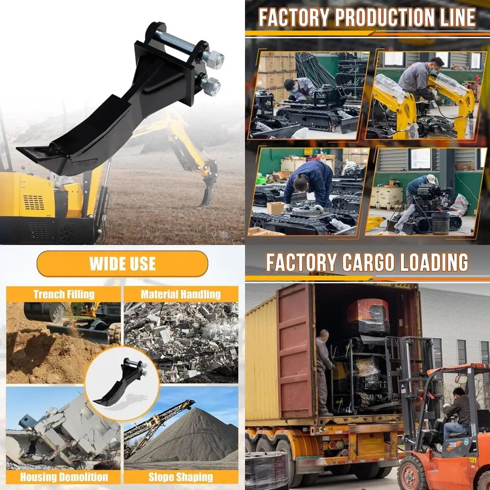 

Mini Excavator Attachment: Single Hook Ripper, 90mm Span, Suitable for Gardening, Construction, and Road Work, Compatible with 0