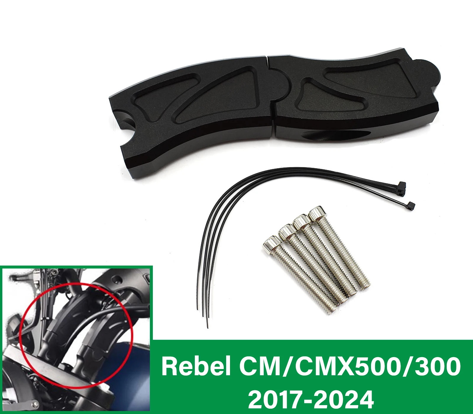 

For CMX300 CMX500 Handlebar RiserBar For Honda Rebel CMX CM300 500 2017-2024 Motorcycle HandleBar Mount Clamp Kit CNCAccessories