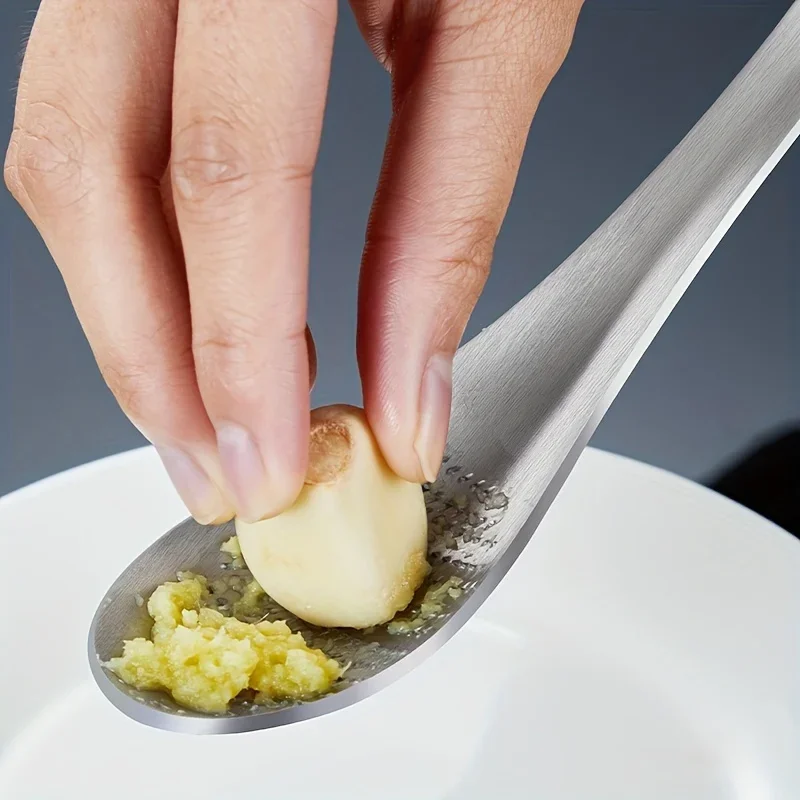 New! Hot Selling For Kitchen Stainless Steel Garlic Ginger Fruits Root Vegetable Grater Grinder Spoon