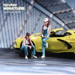 1/87 1/64 1/43 1/24 1/18 Anime Characters Auto Mechanic Girls In Overalls Scene Figure Model Miniature Dolls Toy For Collection
