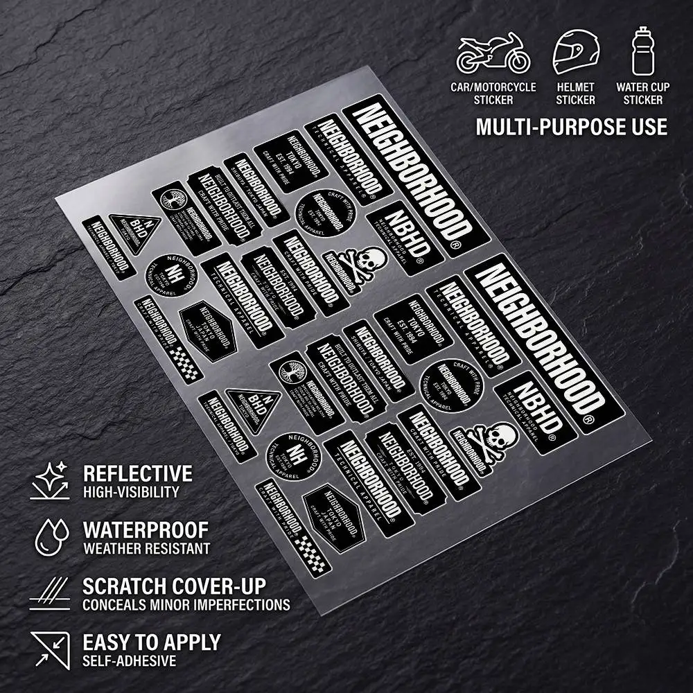 N-nEiGhBoRhOoD-D Safety Reflective Waterproof Auto Decal Scratch Cover Stickers Universal For Bike Helmet Mug Refrigerator