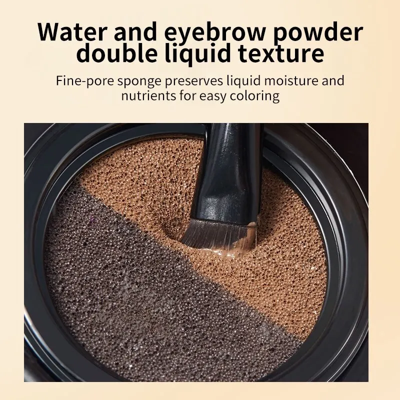 GECOMO Two-color Air Cushion Eyebrow Powder Color Waterproof and Sweat-proof Long-lasting Eye Brow Cream