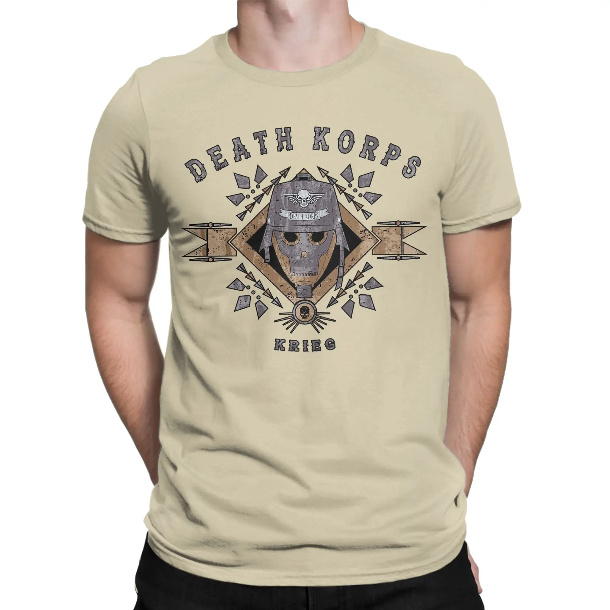 Men's KRIEG TRIBAL GRUNGE Death Korps T Shirts  Pure Cotton Clothing Vintage Short Sleeve Round Collar Tees New Arrival T-Shirts