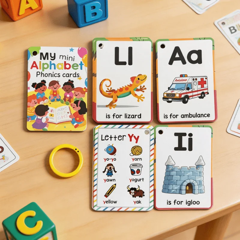 26 English Letter Cards, 156 English Words, Children's English Letter Cards, Enlightenment Cognitive Cards