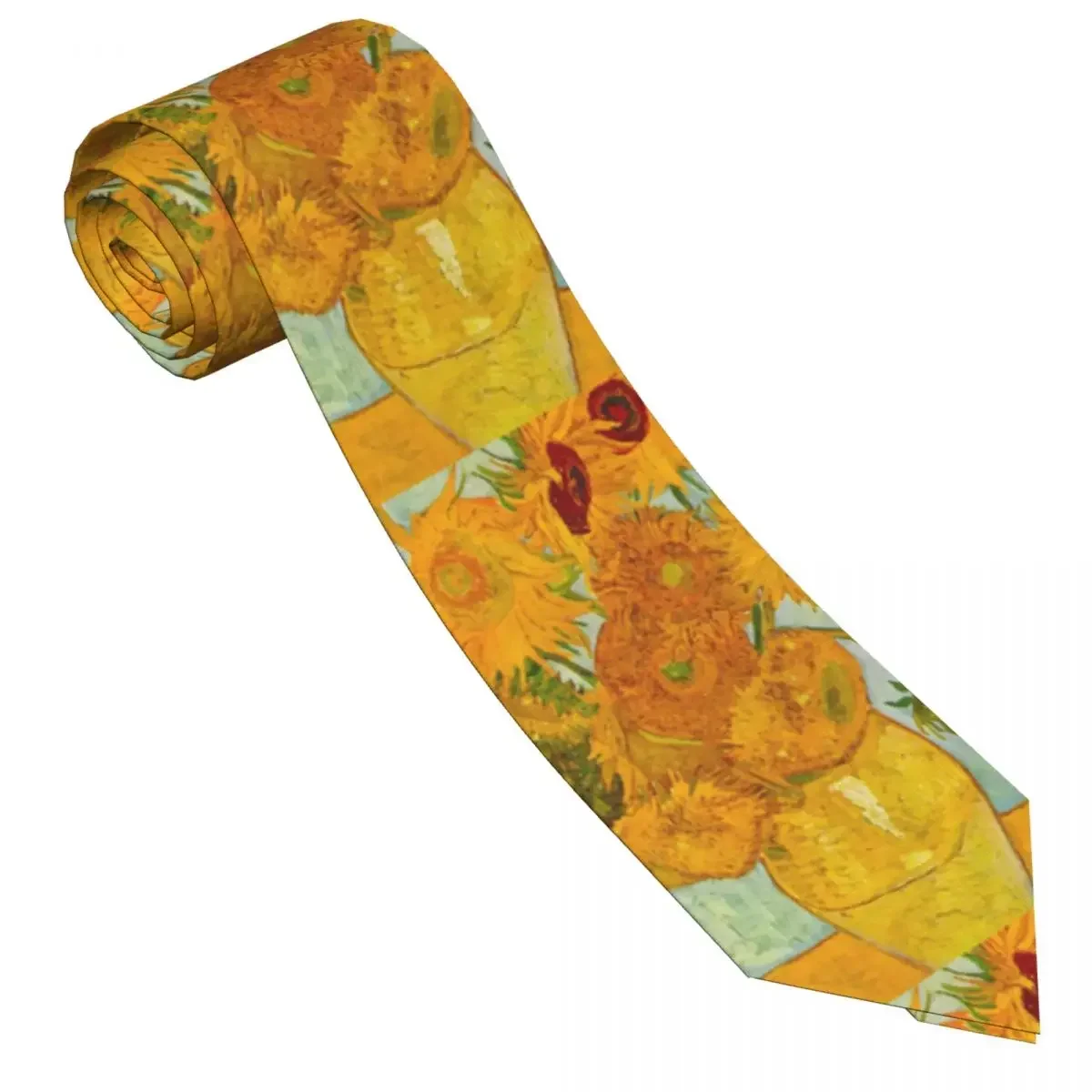 Corbata de pintura al óleo de girasoles para hombres y mujeres, corbatas de cuello elegantes de Vincent Van Gogh, corbata de cuello de calidad, accesorios de uso diario