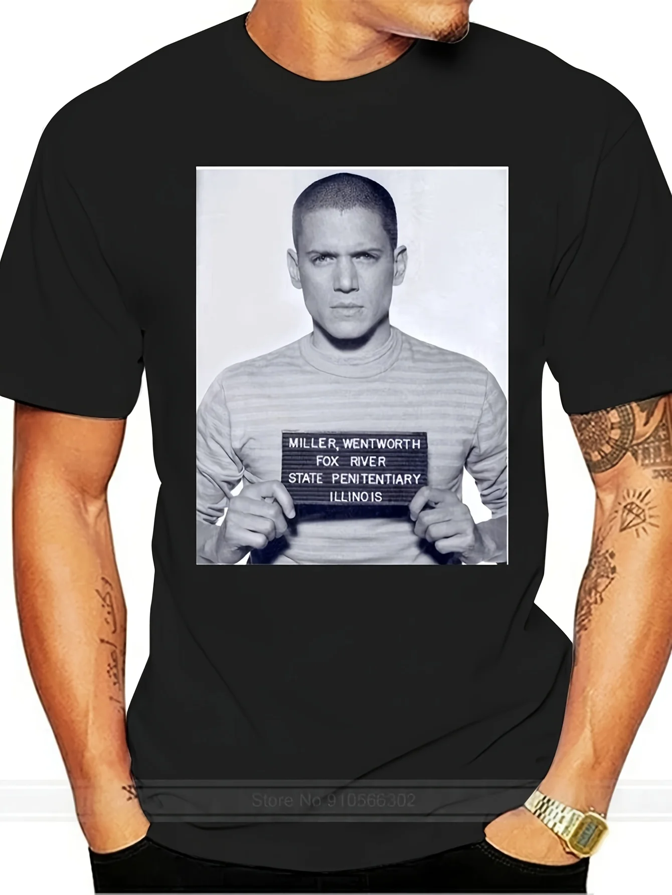 Мужская футболка Prison Break Michael Scofield TV Series Mugshot забавная футболка новинка женская футболка