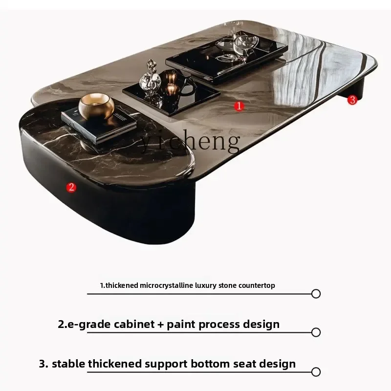 P1 For Living Room, High-End Tea Tle, New Model Light Luxury Microcrystalline Stone Coffee Tle
