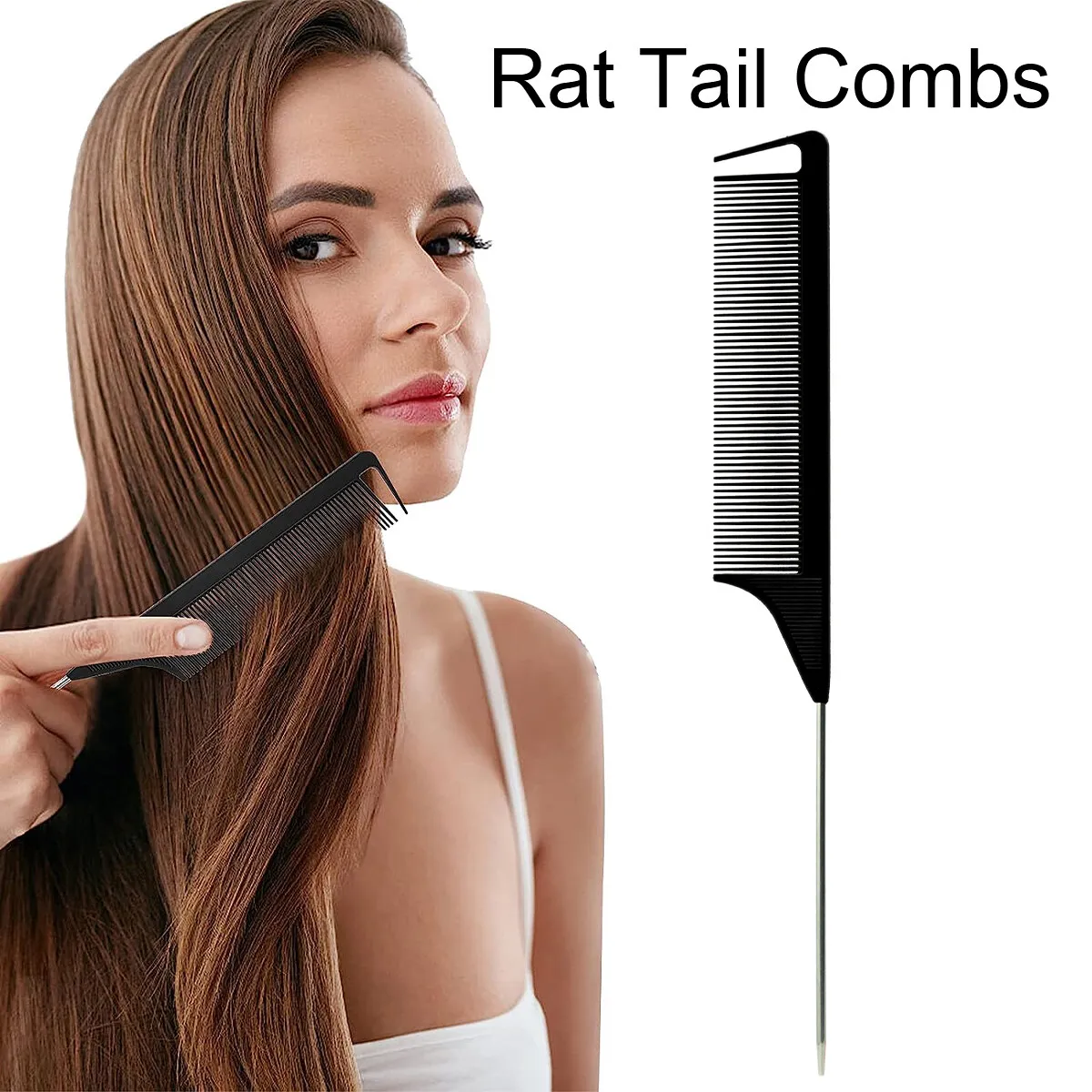 1Pcs Black Pointed Tail Salon Hairdressing Hair Styling Anti-static Comb Heat-resistant Salon Supplies Professional Hairdressing