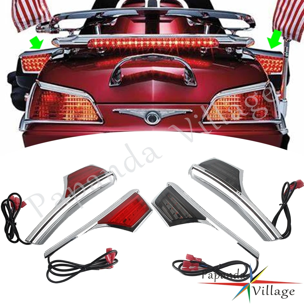 Rear Turn Signal Blinkers For Honda Goldwing GL1800 GL 1800  Passenger Grab Rail LED Light Motorcycle Passenger Seat Marker Lamp