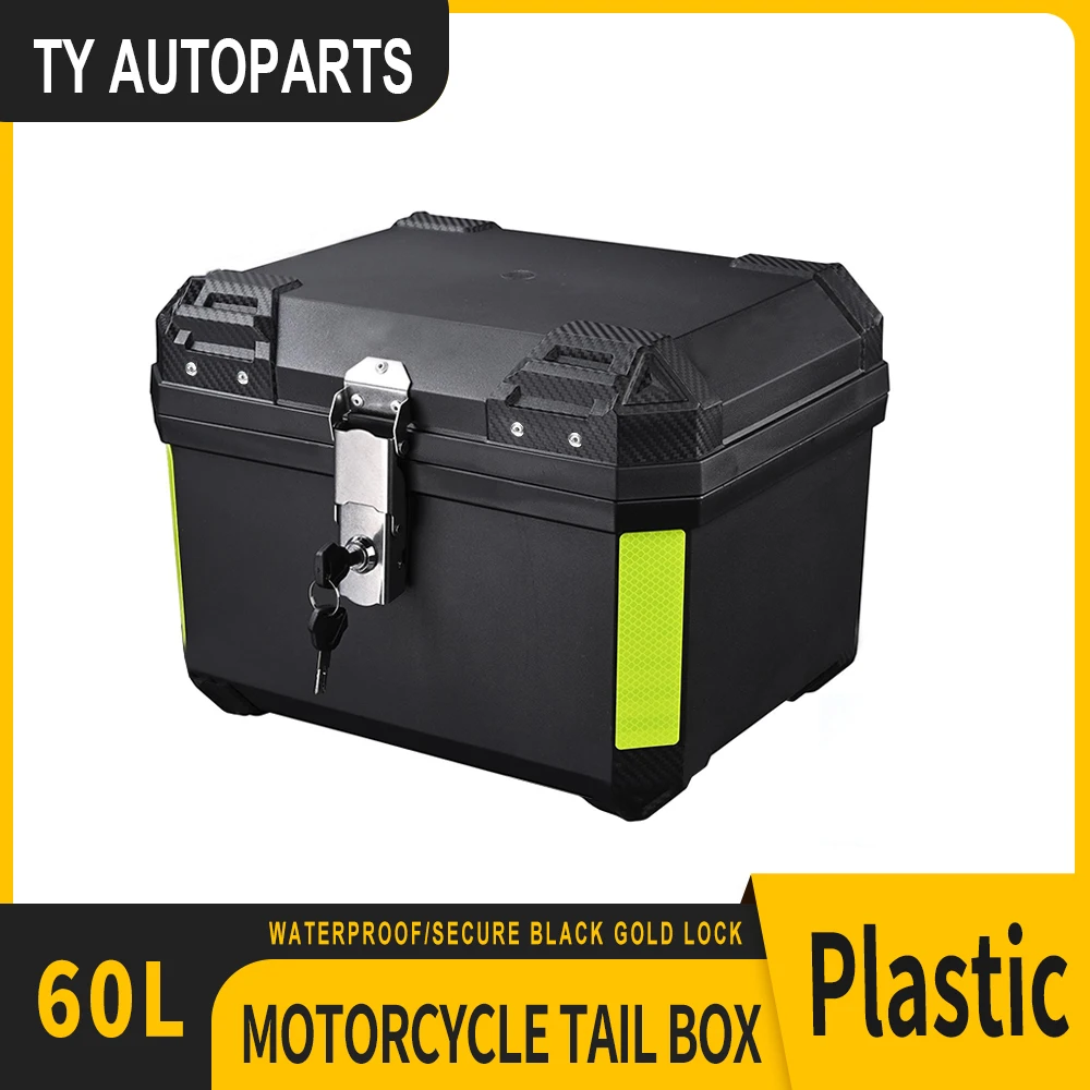 

57L60L Motorcycle Trunk Helmet Box Universal Motorbike Top Case ABS Tail Box Rear Luggage Case Waterproof Toolbox With Safe Lock