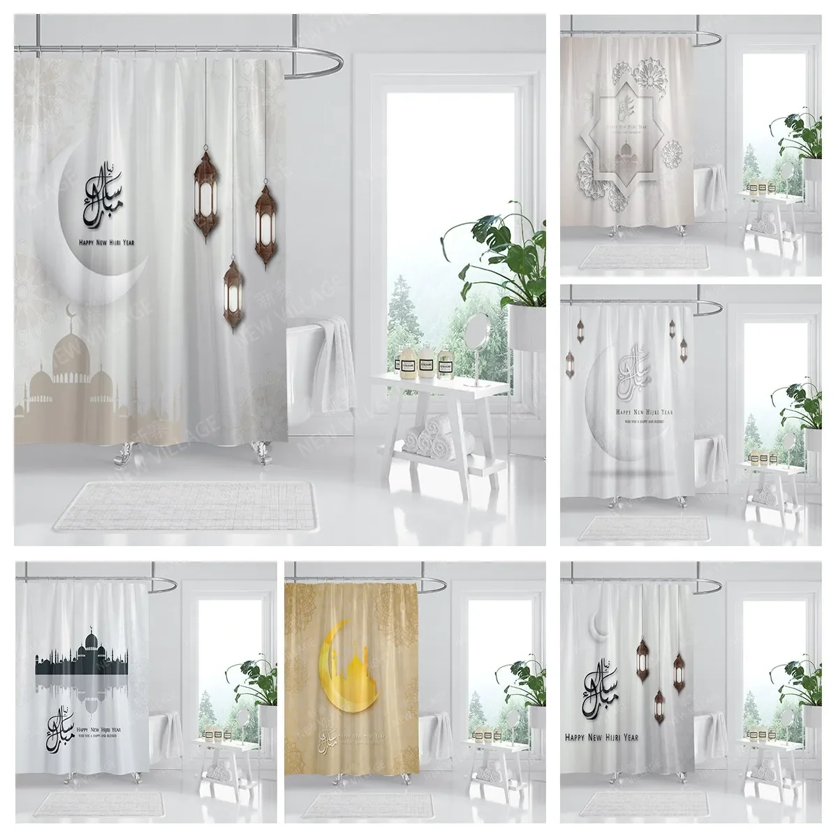 Home shower curtains for bathroom waterproof fabric bathroom Curtains castle Magic and Moon modern shower curtain180x200 240x200