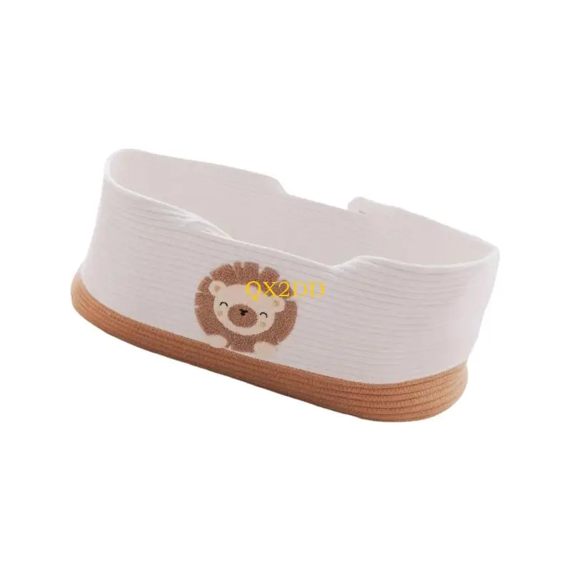 QX2D Breathable Cotton Infant Sleep Basket Lightweight Nursery Bedding Portable Design For Newborns Up To 6 Months Old