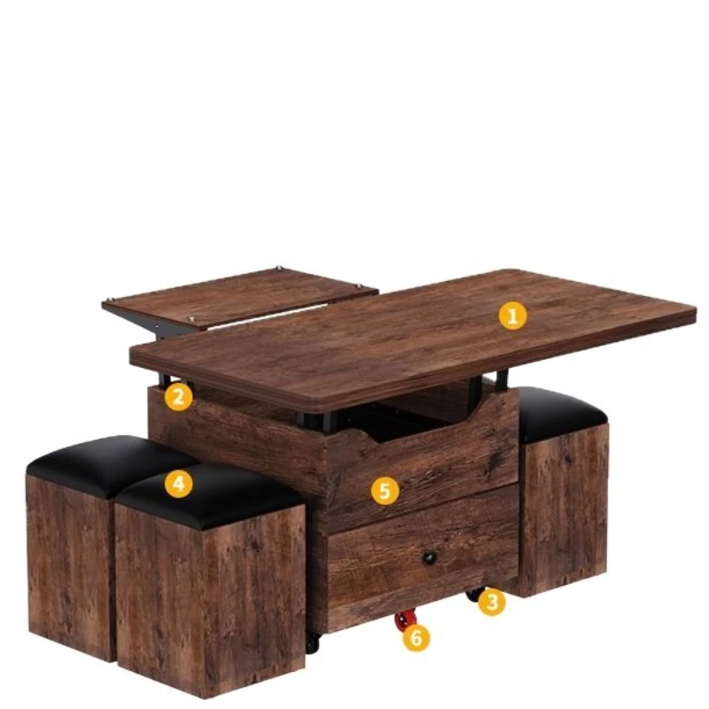 Dual-use integrated living room household foldable mobile small apartment table