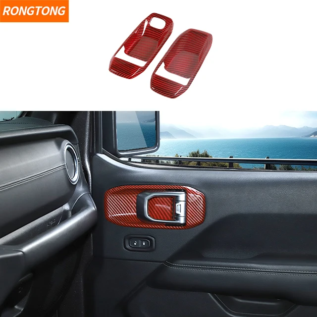 Car Inner Door Handle Bowl Decoration Cover Trim Stickers for Jeep Wrangler JL Gladiator JT 2018-2023 Interior Accessories