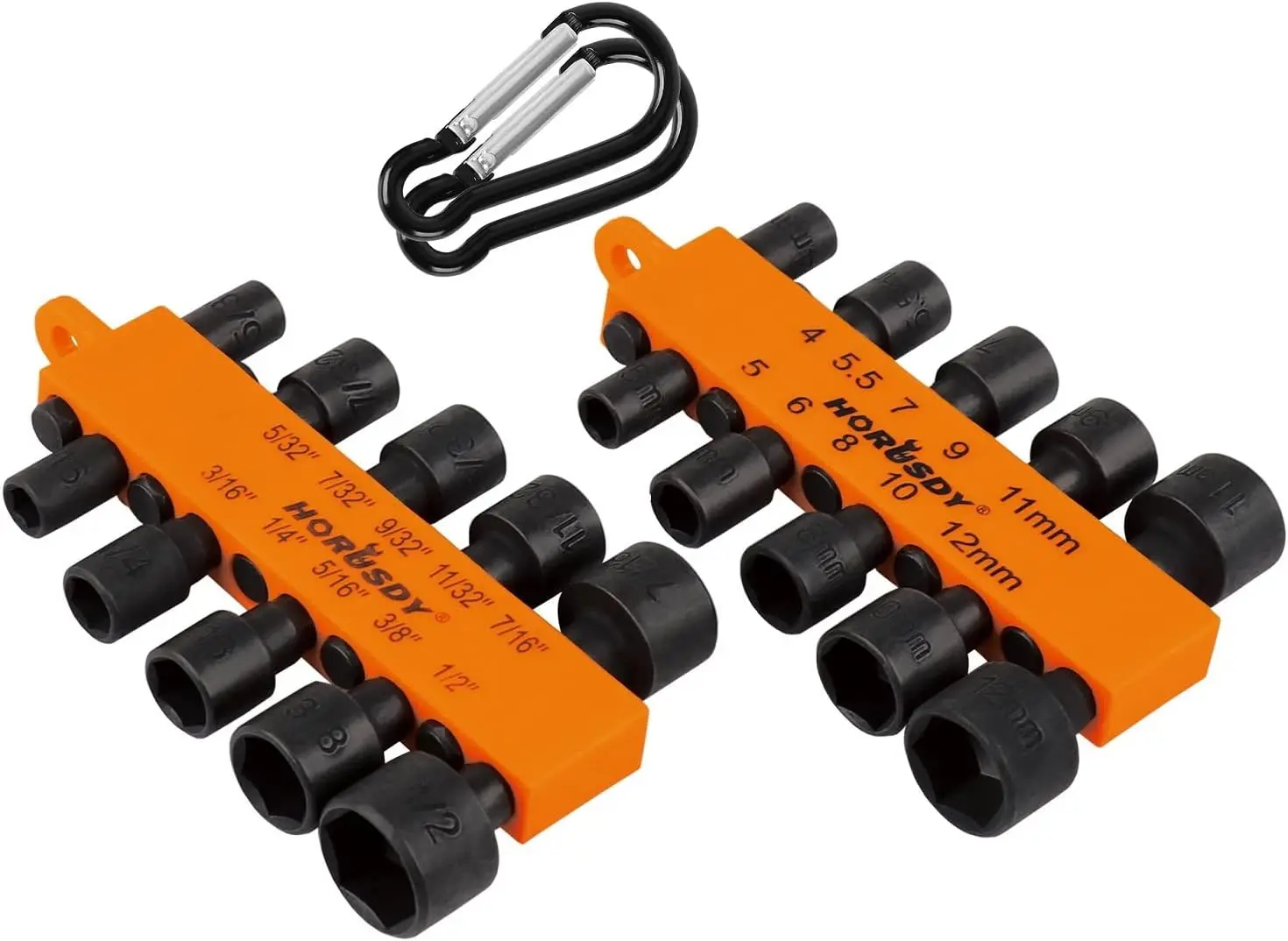 

22-Piece SAE & Metric Nut Driver Set for Impact Drills, 1/4" Hex Keys, Durable Drill Bits