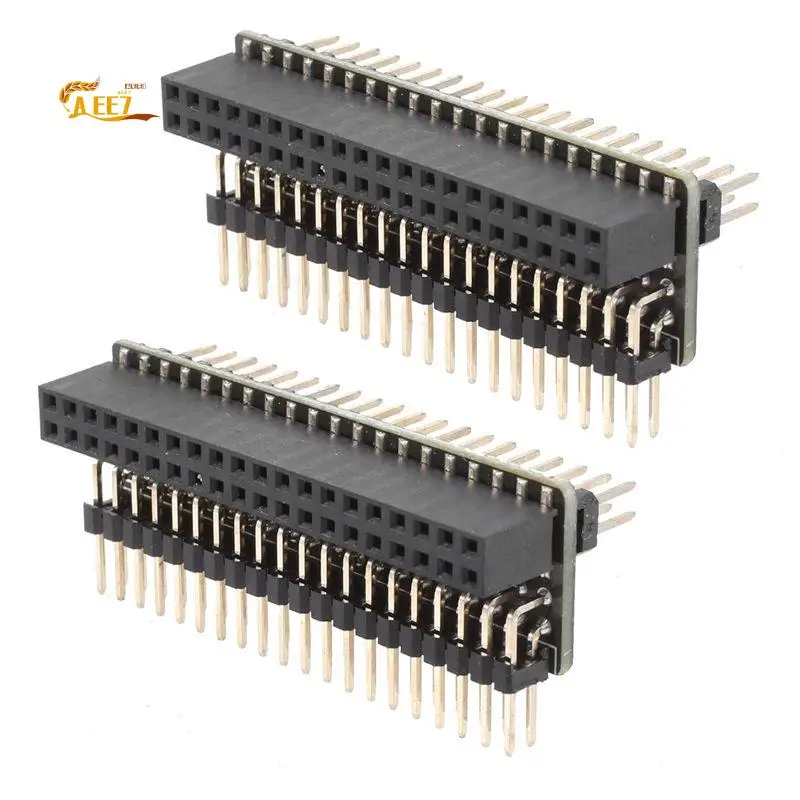 AEE7-Mini Connectors For Raspberry Pi 40-Pin GPIO 1 To 2 Expansion Board 2 X 20-Pin Strip Dual Male Header Double Row Straight