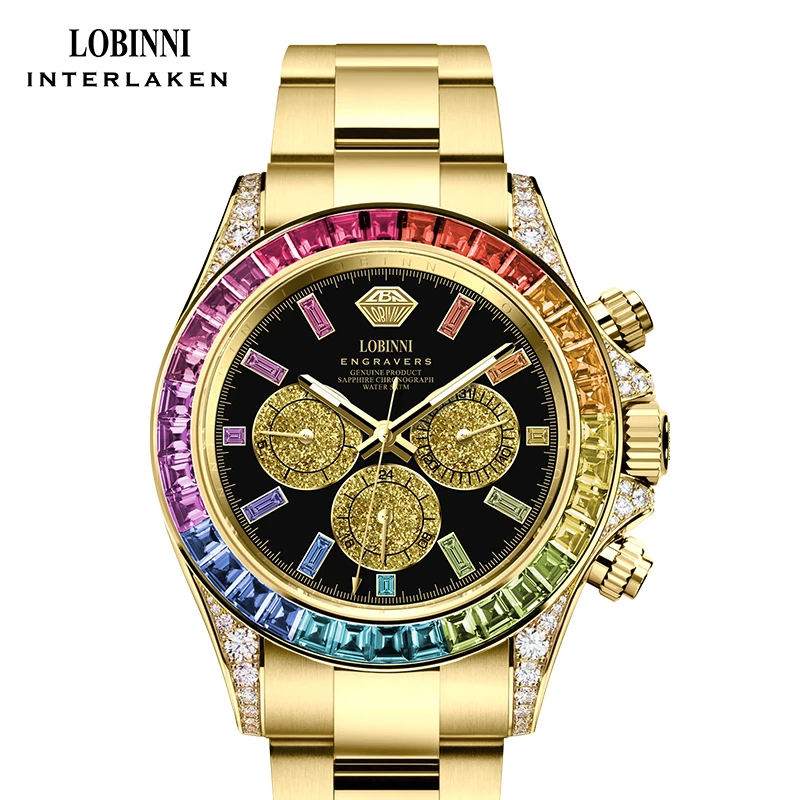 LOBINNI High-End Automatic Mechanical Men's Watch Luxury Switzerland Sapphire Crystal Multi-Function Waterproof Clock L19030
