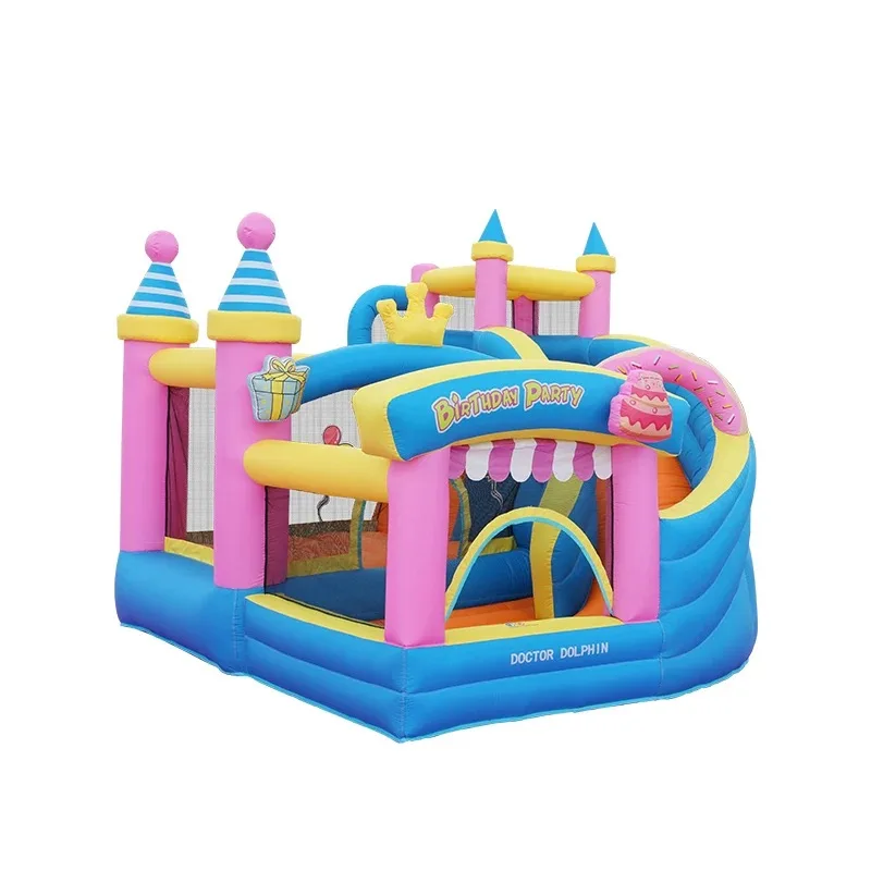 

Inflatable Castle Children's Bounce Bed Indoor and Outdoor Small Amusement Park Slide Jumping Bed Naughty Castle