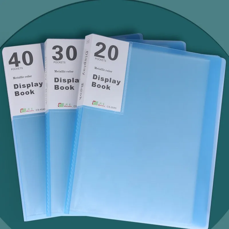 20/30/40 Pages Color Frosted A5 Folder Booklet Transparent Insert Bag Office Ticket File Folders Document Organizer