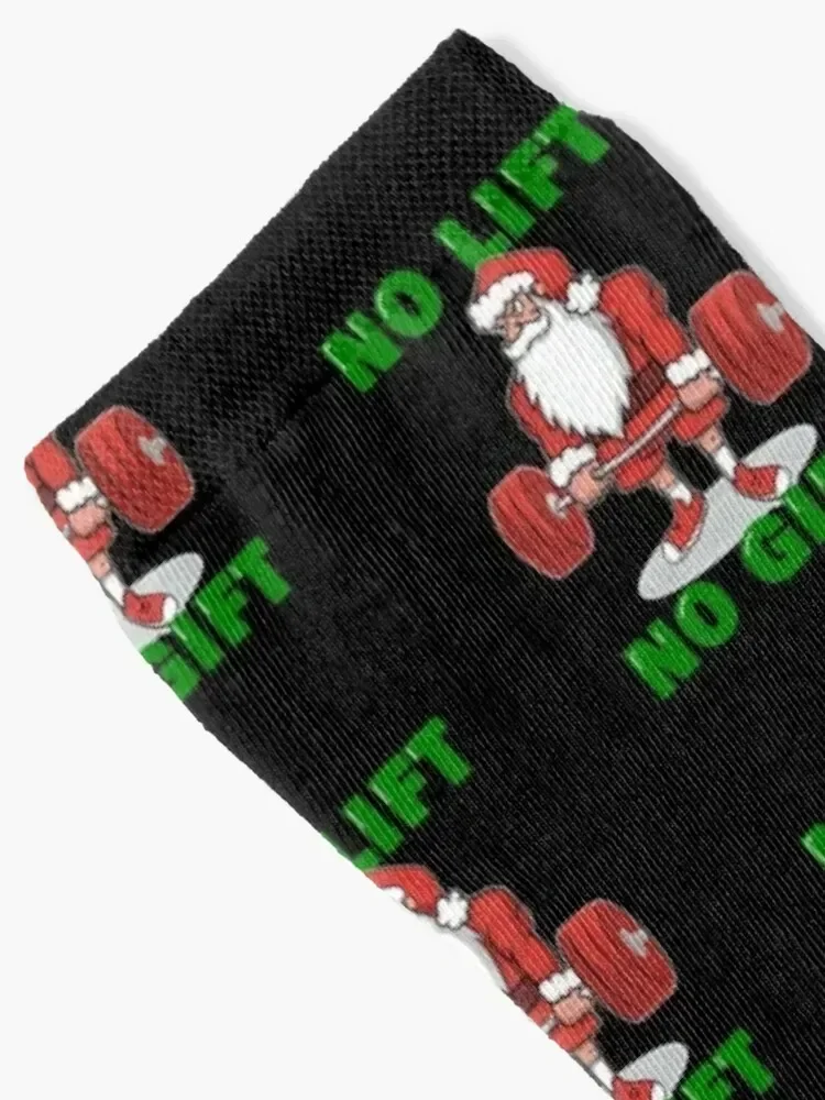 No Lift No Gift Funny gift for a gym lover Santa training Christmas Socks cartoon Lots hockey Mens Socks Women's