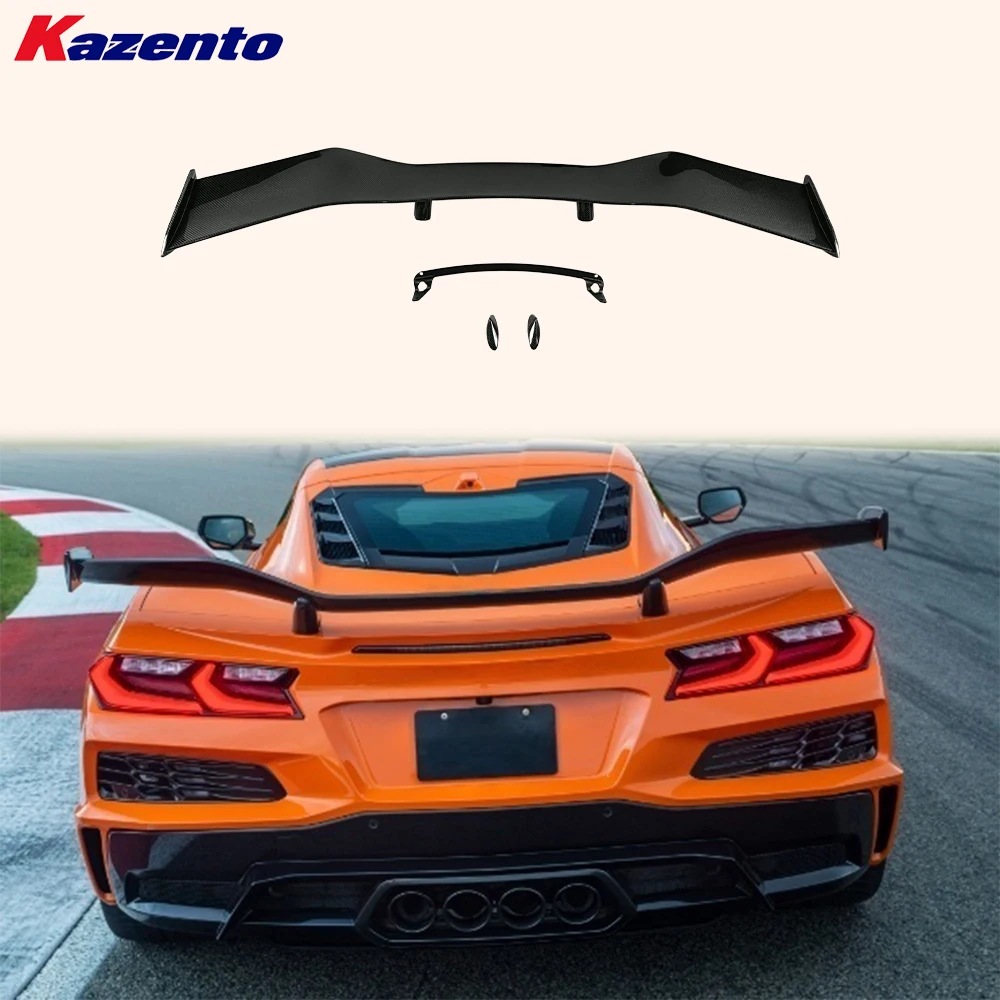 

Для Chevrolet Corvette C8 2-дверный 2020-2024 углеродное волокно OE стиль задний багажник GT спойлер крыло