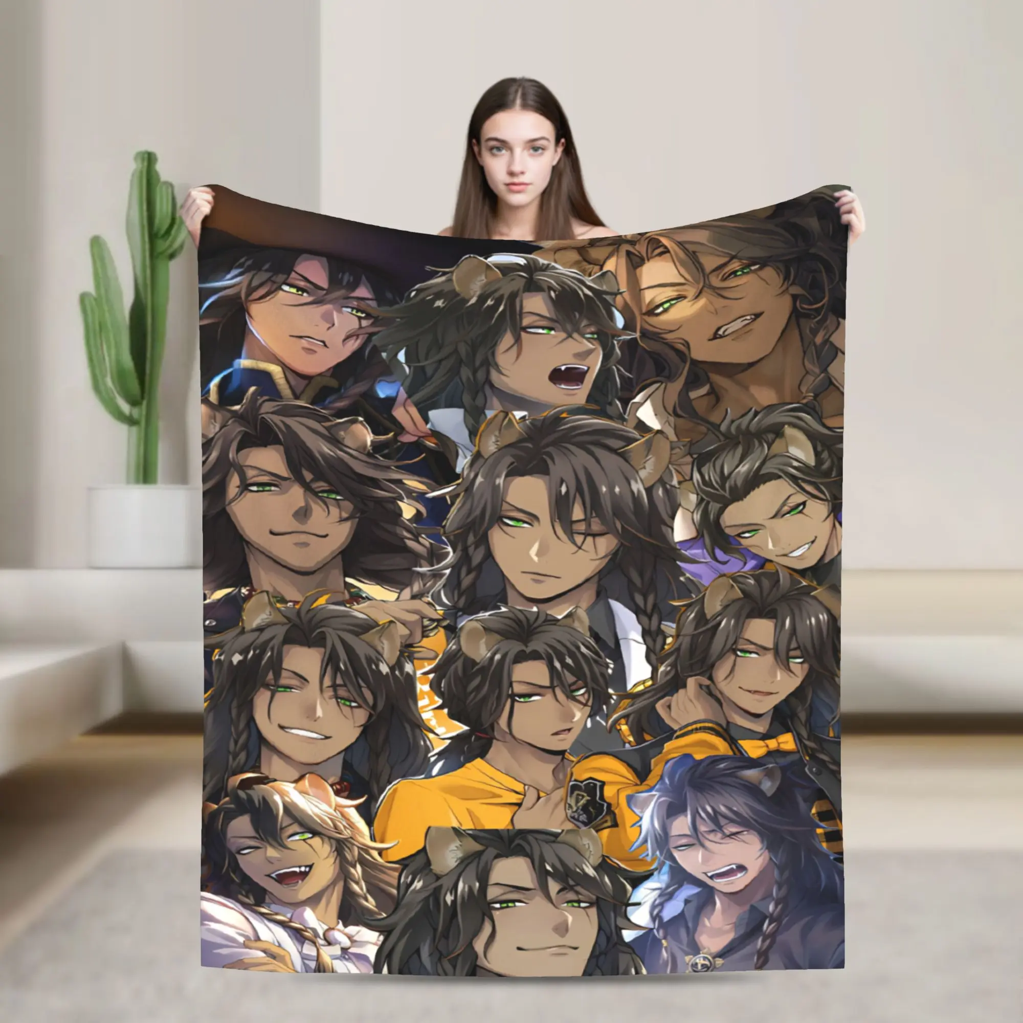 Twisted Wonderland Leona Kingscholar  Blanket Flannel  Relax Soft Throw Blankets for Bed Bedspreads