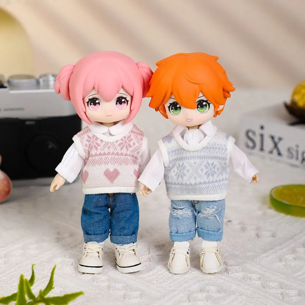 

1pc Doll Knitted Coat Outfits Winter Warm Snowflake Sweater Tops Cardigan Vest Doll Clothes for 1/11 1/12 OB11 Dolls Accessories