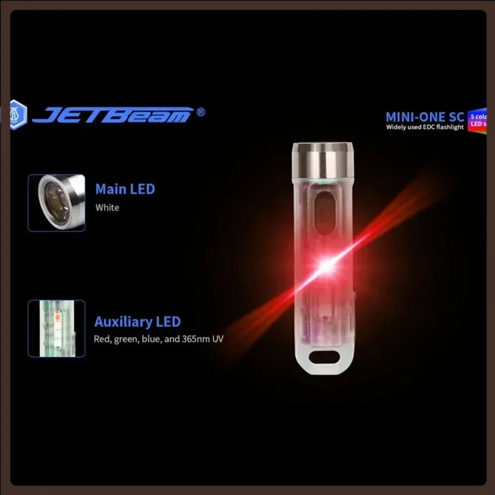 JETbeam Mini ONE SC брелок-светильник 400 люмен портативный EDC мини-светодиодный УФ-фонарик со встроенной батареей перезаряжаемый TYPE-C