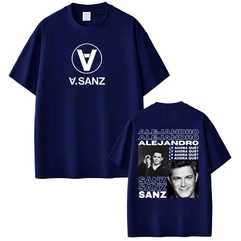 Singer Alejandro Sanz Album Tour 2025 Print T-shirt Men Women Hip-hop Tee Short Sleeve Vintage Fashion Cotton Casual T-shirts