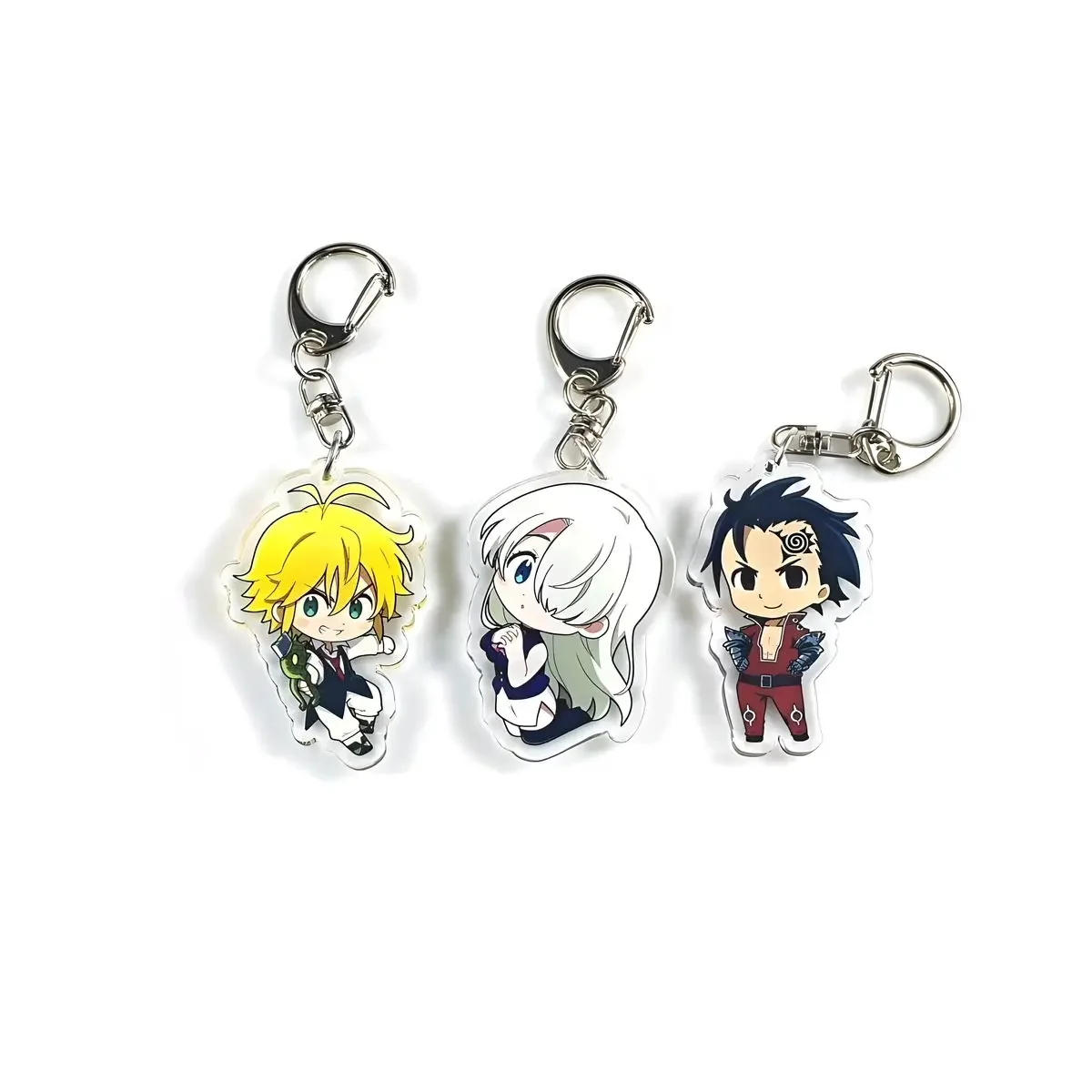 Seven Deadly Sins Acrylic Cartoon Anime Pendant Keychains Holder Car Key Chain Key Ring Phone Bag Hanging Gifts Accessories