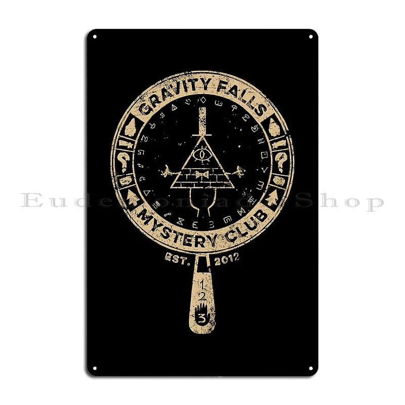 Men Women Gravity Brown Falls Mystery Club Funny Men Fan Metal Sign Poster Wall Cave Wall Decor Designs Club Tin Sign Poster