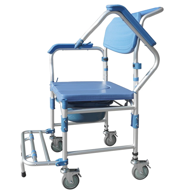 Multi Purpose Wheel Commode Transport Shower Chair for Patient