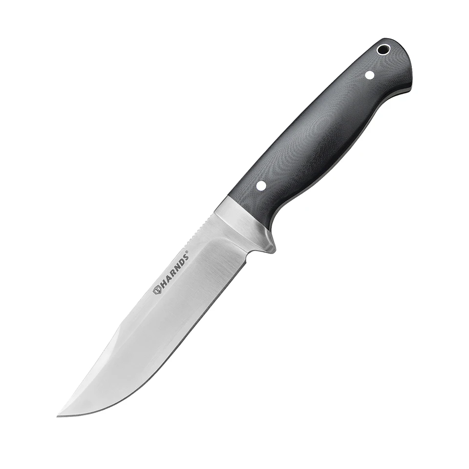 HARNDS Defender HK4019 D2 Tactical Full Tang Fixed Blade Machete G10/Ebony Handle Kydex/Leather Sheath Outdoor Survival Camping