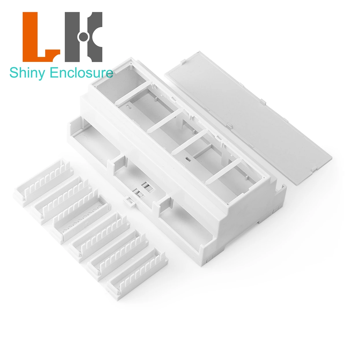 Caja de plástico para relé de montaje en Riel Din Pcb, 160x90x57mm, 128-5,08, Plc, 27 puntos, funciona, conector de bloque de terminales, caja de Proyecto Abs