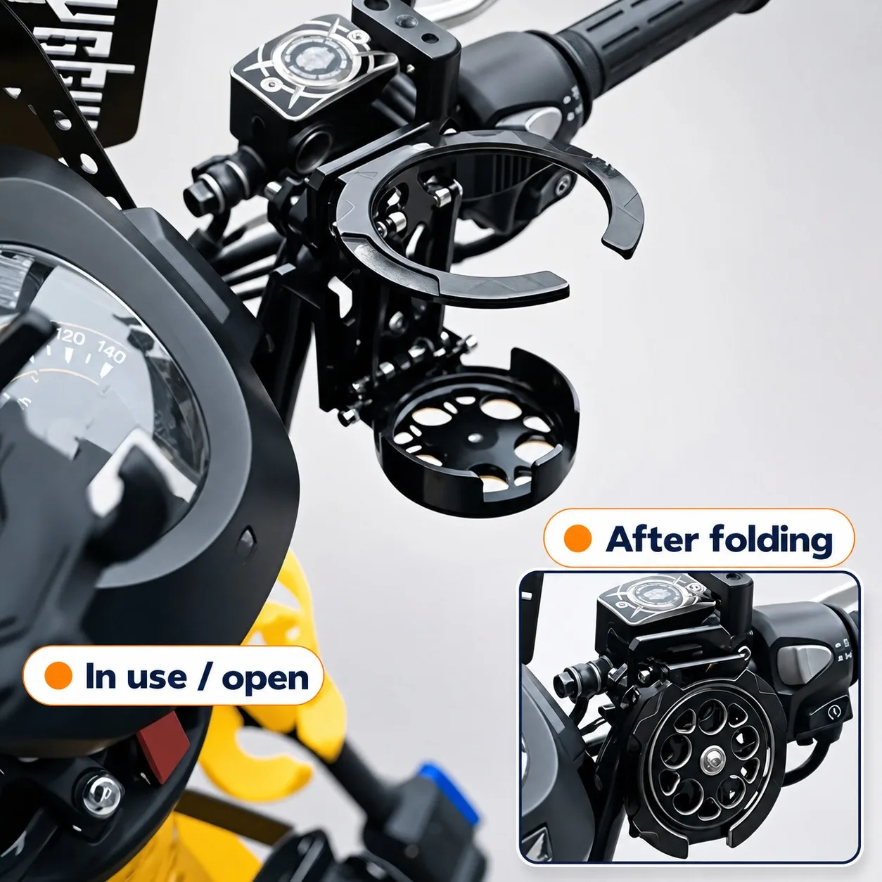 Foldable Motorcycle Cup Holder Shockproof Sturdy Drink Bottle Rack Suitable for Motorcycles, Bicycles, and Electric Vehicles