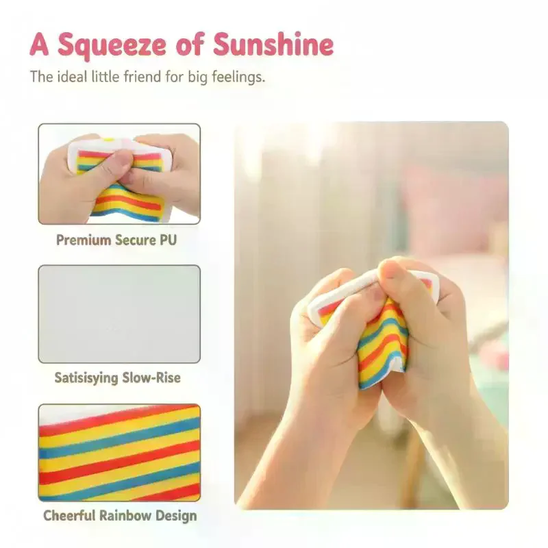 Eco-Friendly Cake Shaped Slow Rebound Squeeze Toy Soft Portable Funny Stress Relief Ball for Family Parent Child Play