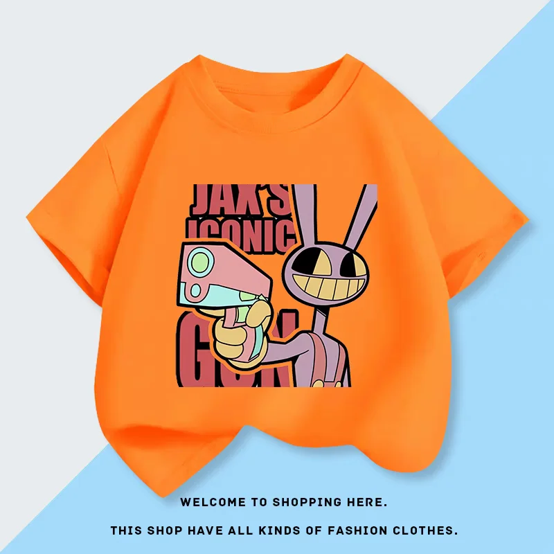 Magical Number Circus Digital Circus Clown Costume for Girls - Short-sleeved T-shirt Made of Pure Cotton - Summer New Style