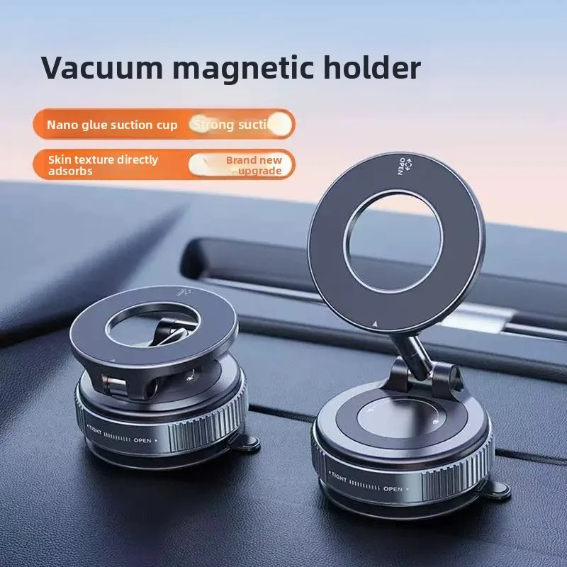 

Strong Magnetic Phone Holder Foldable Design 360° Adjustable Vacuum Car Mount For Cell Phone For iphone Live Streaming