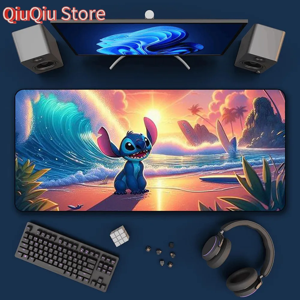 لطيف أنيمي زوجين غرزة ماوس HD الطباعة ألعاب الكمبيوتر قفل حافة عدم الانزلاق ماوس الوسادة XXL90x40 سنتيمتر لوحة المفاتيح الكمبيوتر وسادة للمكتب